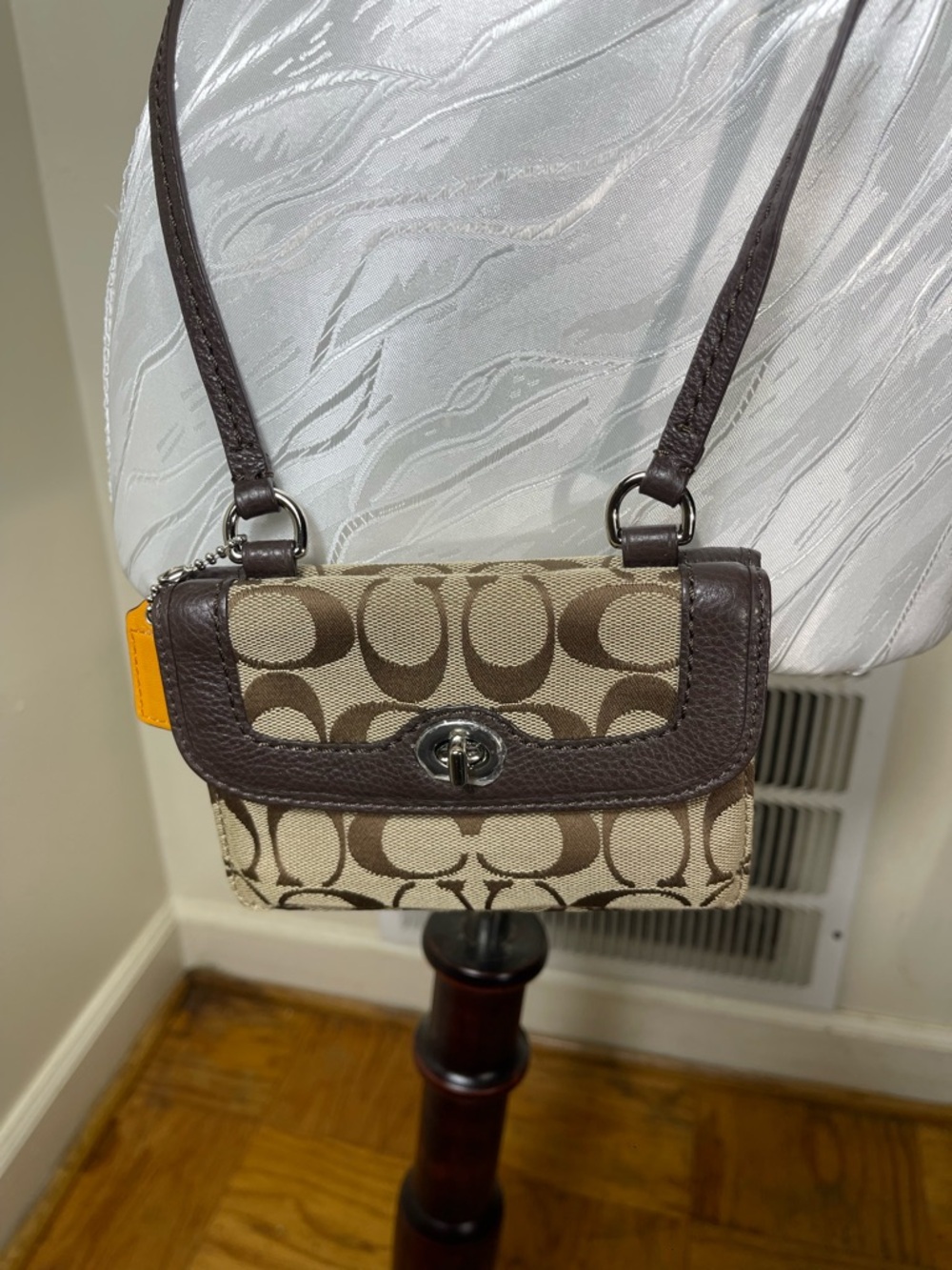 Coach Brown Signature Canvas Crossbody with Dark Brown Trim - Picture 2 of 7